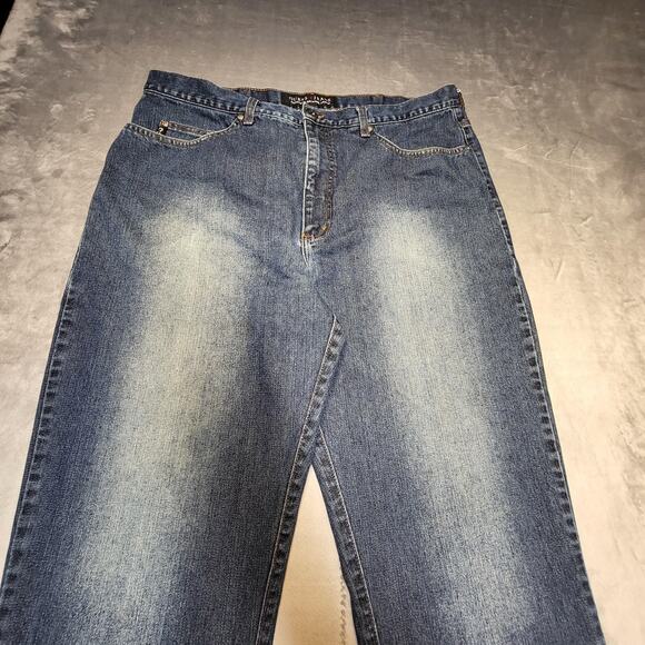 Guess Jeans Mens 40x31 Blue Denim Straight Leg Zip Fly 5 Pocket 100% Cotton - Picture 2 of 9